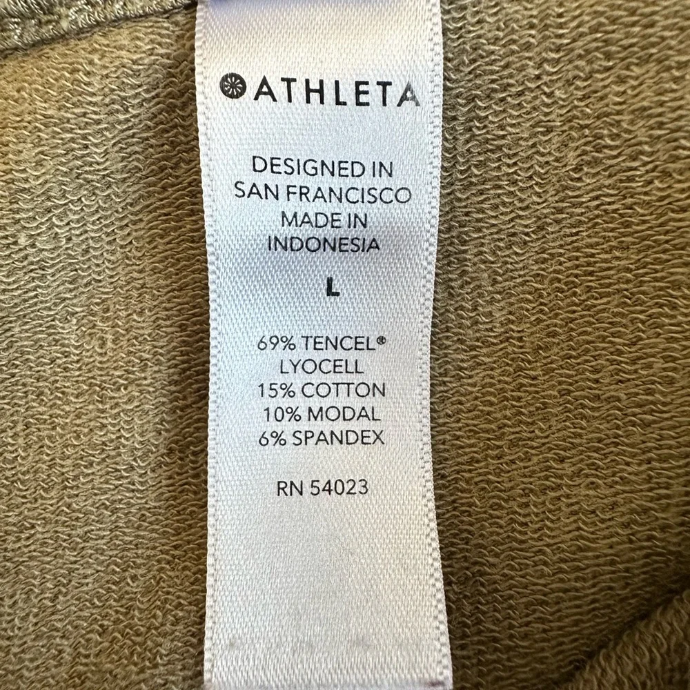 Athleta Boardwalk High Hip Hoodie Olive Gray Sz L Tencel Cozy - Picture 10 of 12